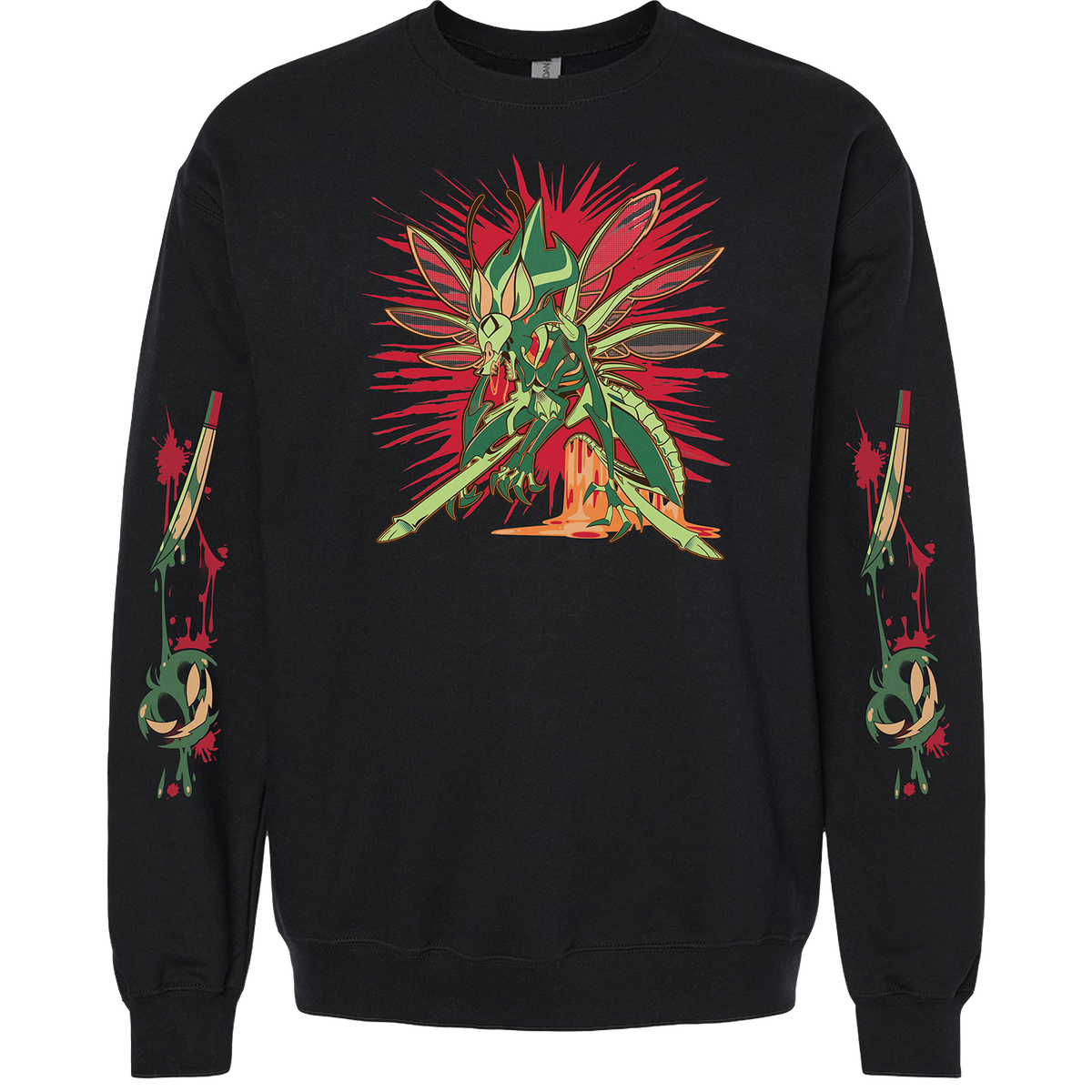 Crewneck Sweatshirt - Bee Halloween Slasher w/Printed Sleeves *LIMITED STOCK*