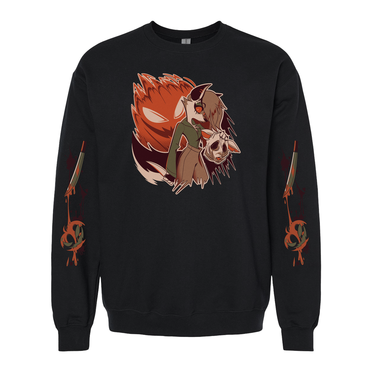 Crewneck Sweatshirt - Loona Halloween Slasher w/Printed Sleeves *LIMITED STOCK*
