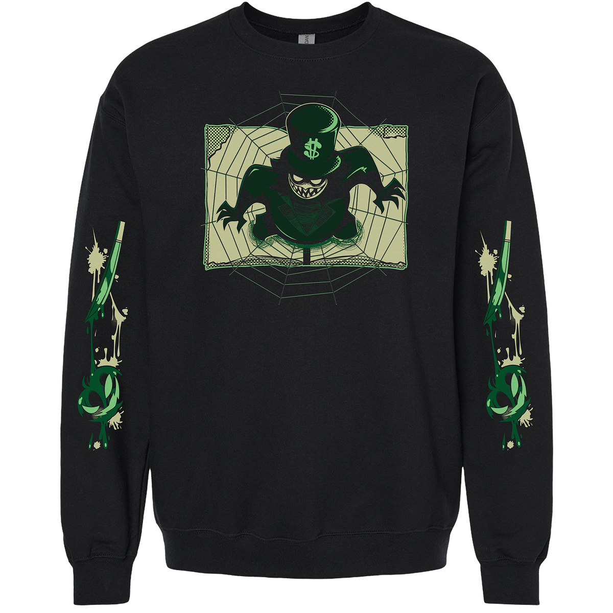 Crewneck Sweatshirt - Mammon Halloween Slasher w/Printed Sleeves *LIMITED STOCK*