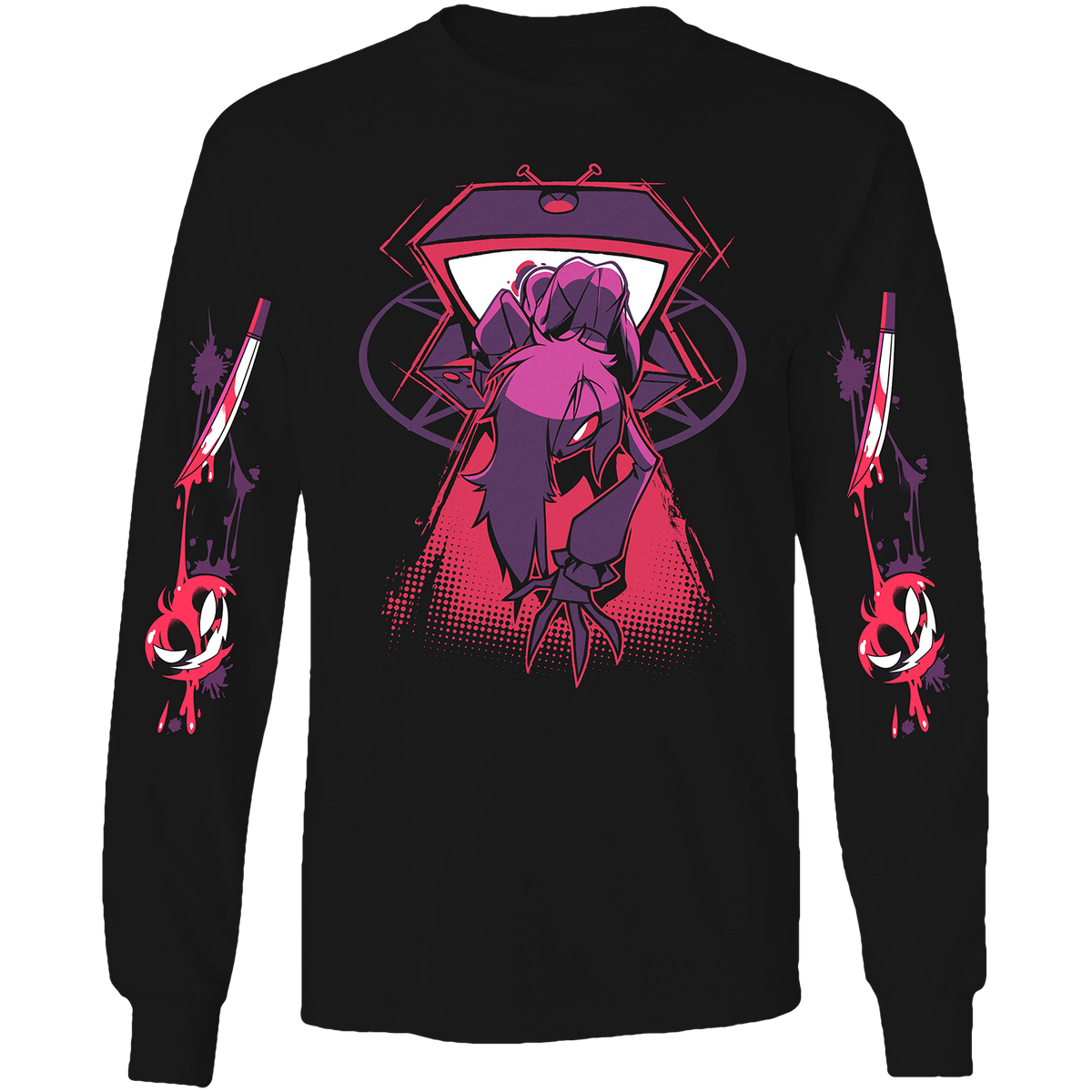 Long Sleeve Shirt - Octavia Halloween Slasher  w/Printed Sleeves *LIMITED STOCK*
