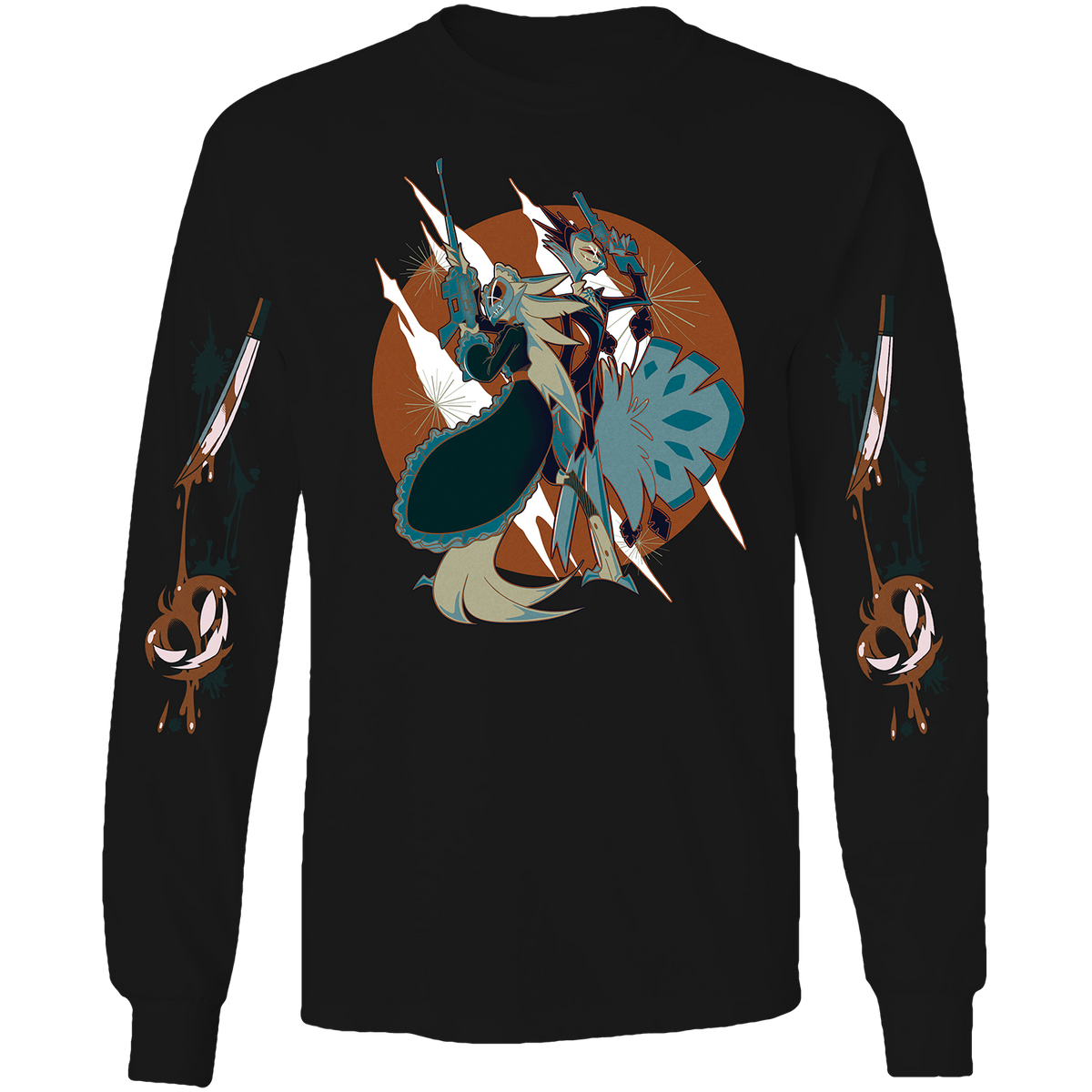 Long Sleeve Shirt - Andrealphus & Stella Halloween Slasher w/Printed Sleeves *LIMITED STOCK*