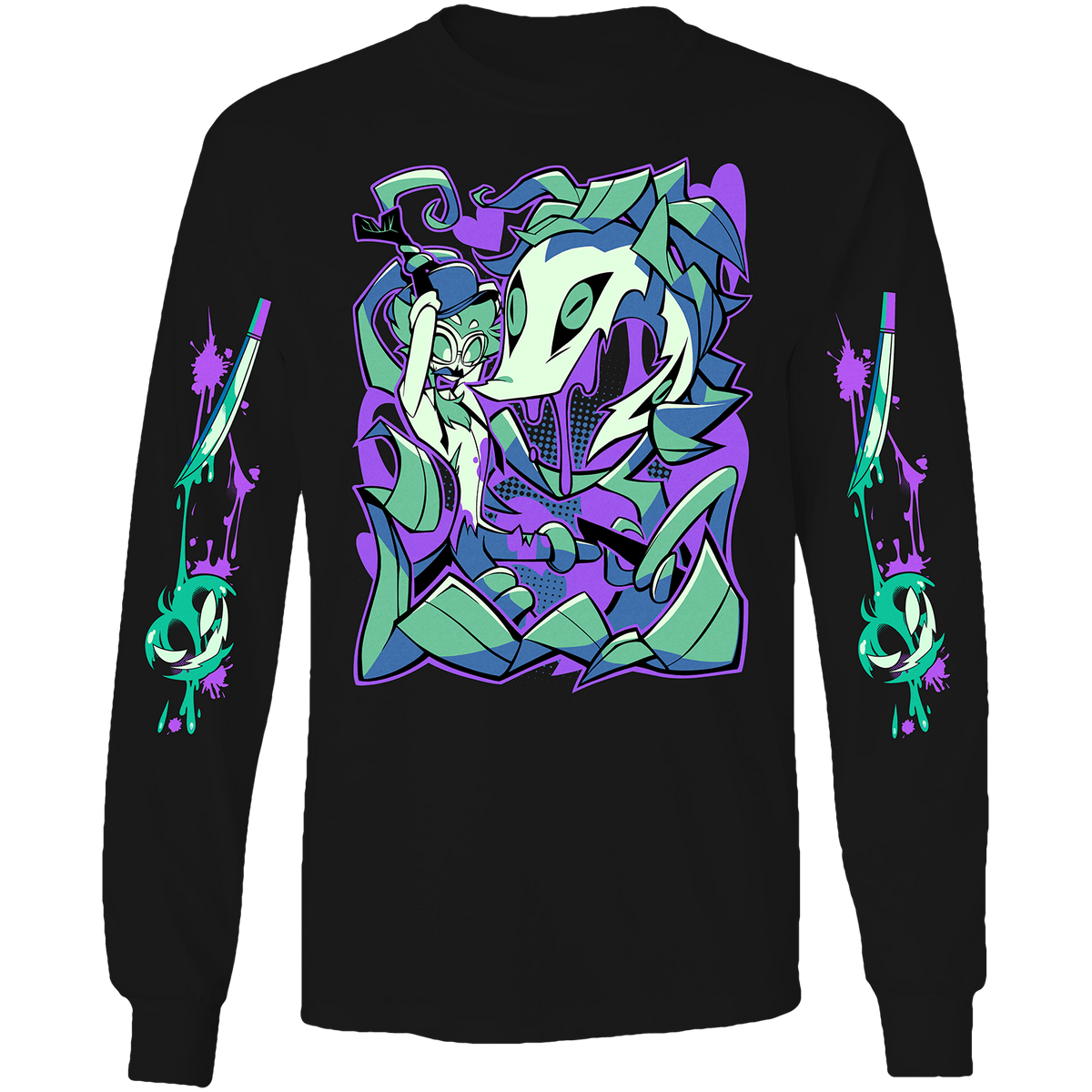 Long Sleeve Shirt - Stolas Halloween Slasher w/Printed Sleeves *LAST ONE*