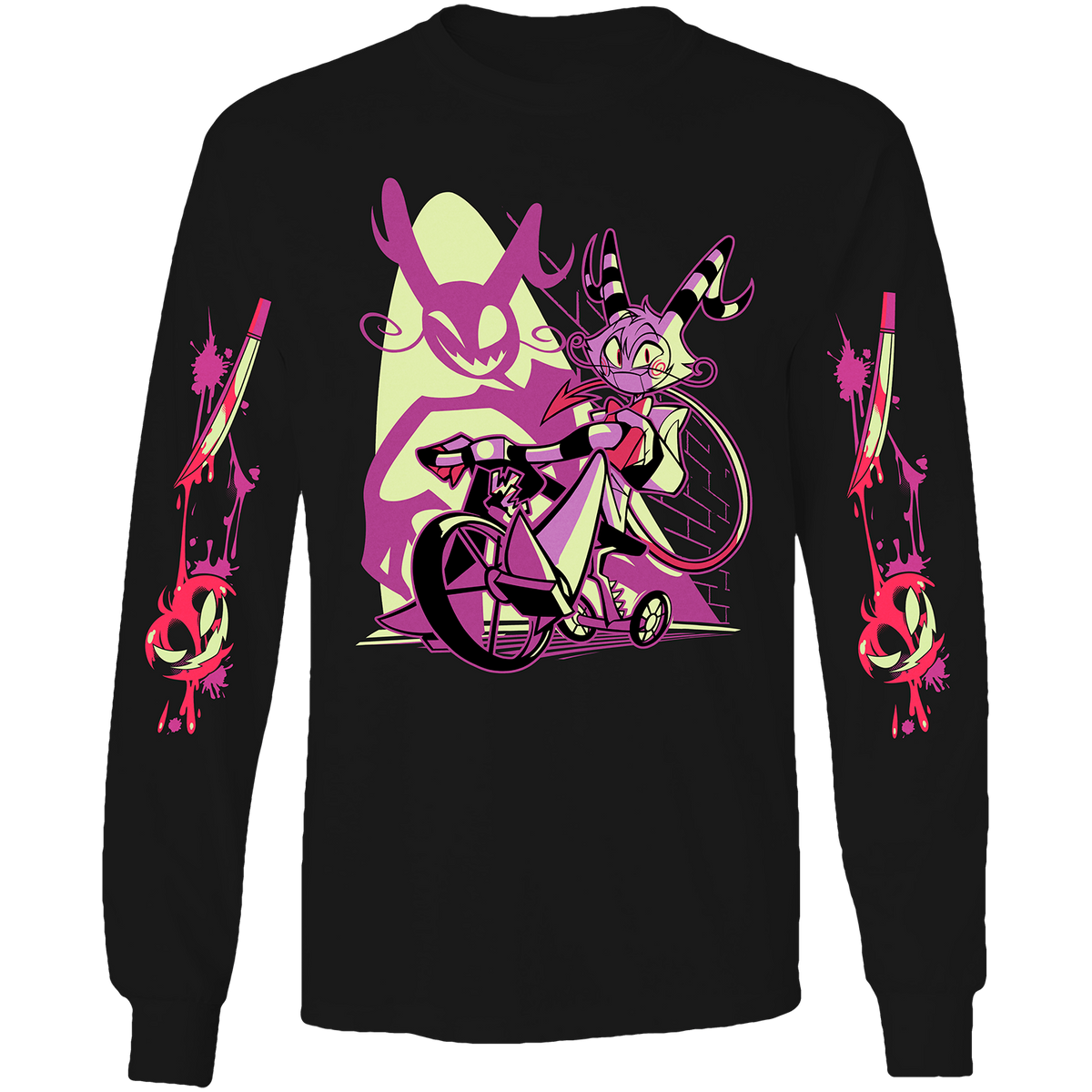 Long Sleeve Shirt - Wally Wackford Halloween Slasher w/Printed Sleeves *LIMITED STOCK*