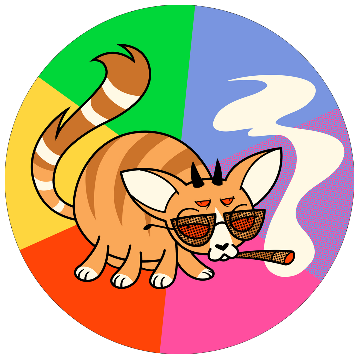 Psycadelic Smoking Cat Sticker *LIMITED STOCK*