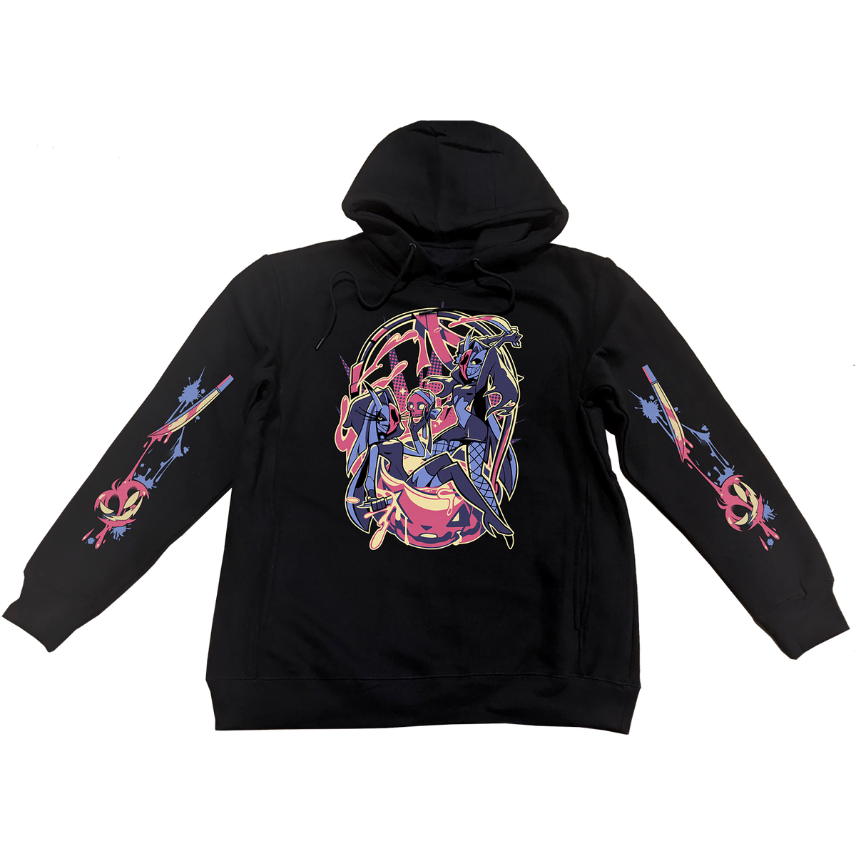 Pullover Hoodie - Glitz & Glam Halloween Slasher w/Printed Sleeves *LIMITED STOCK*