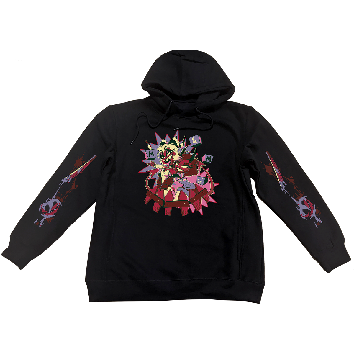 Pullover Hoodie - Moxxie & Millie Halloween Slasher w/Printed Sleeves *LIMITED STOCK*