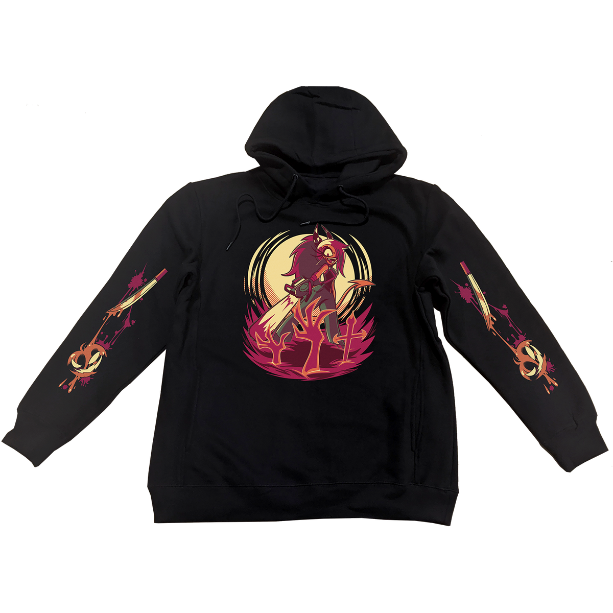 Pullover Hoodie - Sallie May Halloween Slasher w/Printed Sleeves *LAST ONE*