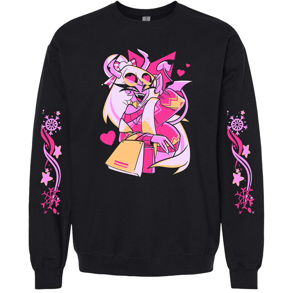 Crewneck Sweatshirt - Verosika - Cozy Winter w/Printed Sleeves *LAST CHANCE*