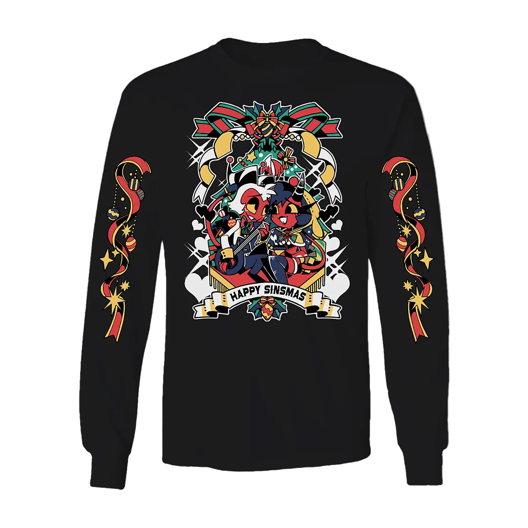Long Sleeve Shirt - Sinsmas 2024 - Millie + Moxxie w/Printed Sleeves *LIMITED STOCK*