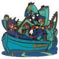 Millie and Blitz in a Boat - JUMBO Pin
