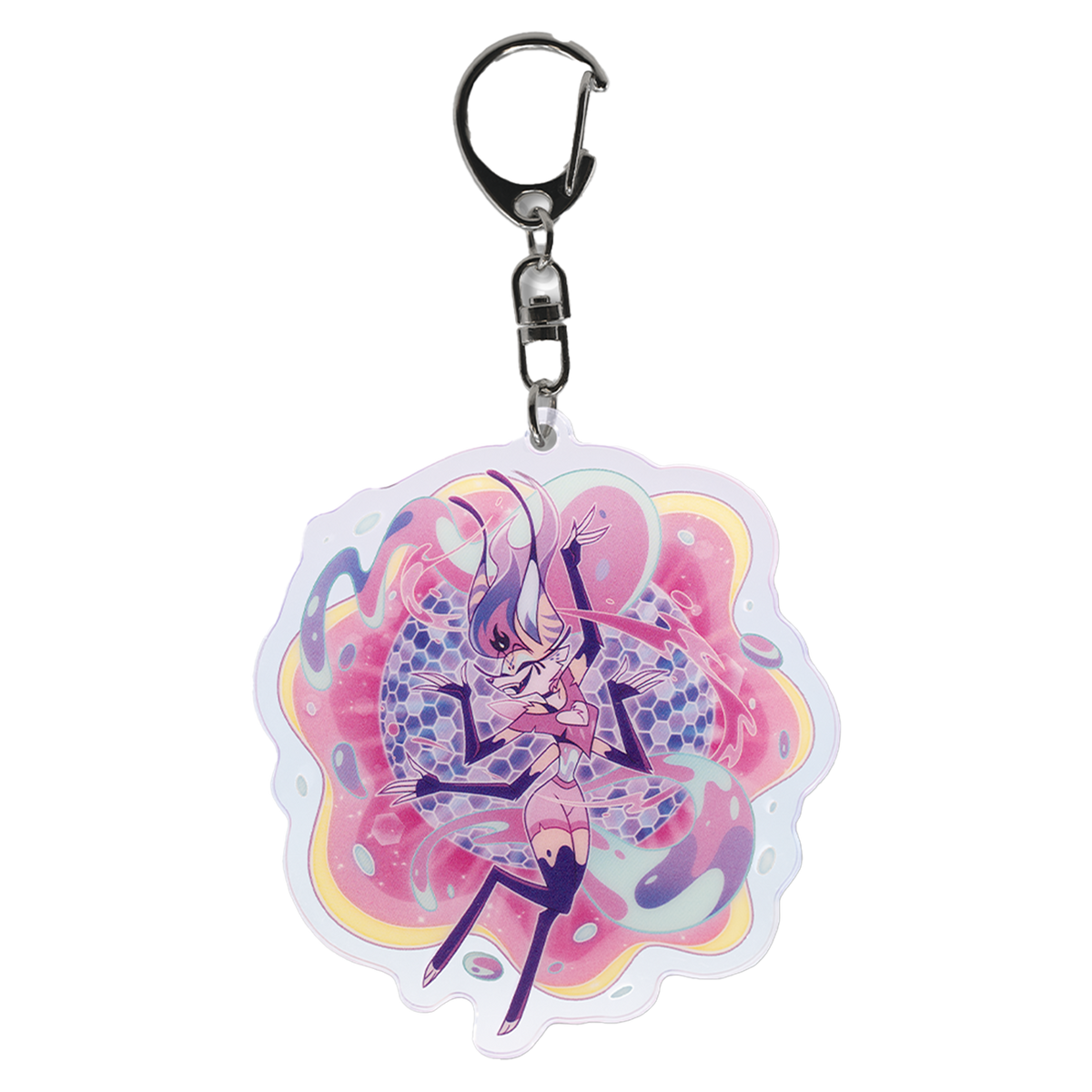 Queen Bee - Party Bee - Rainbow Acrylic Keychain *LIMITED STOCK*