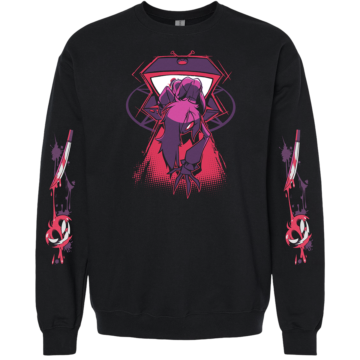 Crewneck Sweatshirt - Octavia Halloween Slasher w/Printed Sleeves *LIMITED STOCK*